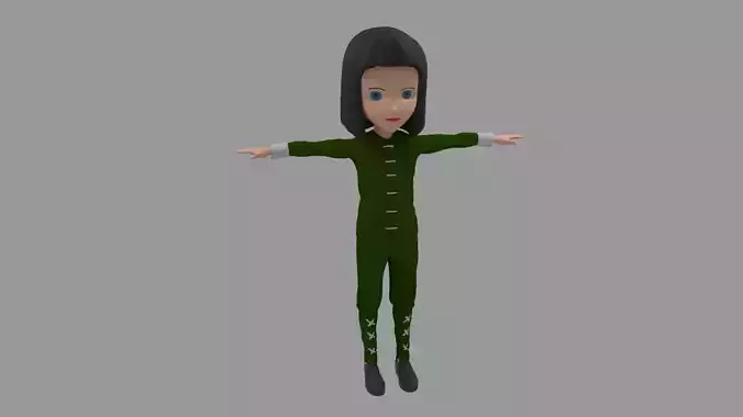 Kung fu - Cartoon Character Woman