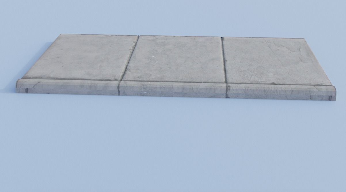 CITY PACK 1 Street Light and SideWalk Free low-poly 3D model_1