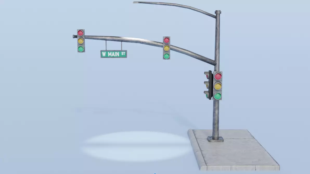 CITY PACK 1 Street Light and SideWalk Free low-poly 3D model_0