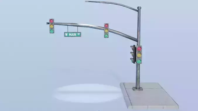 CITY PACK 1 Street Light and SideWalk Free low-poly 3D model