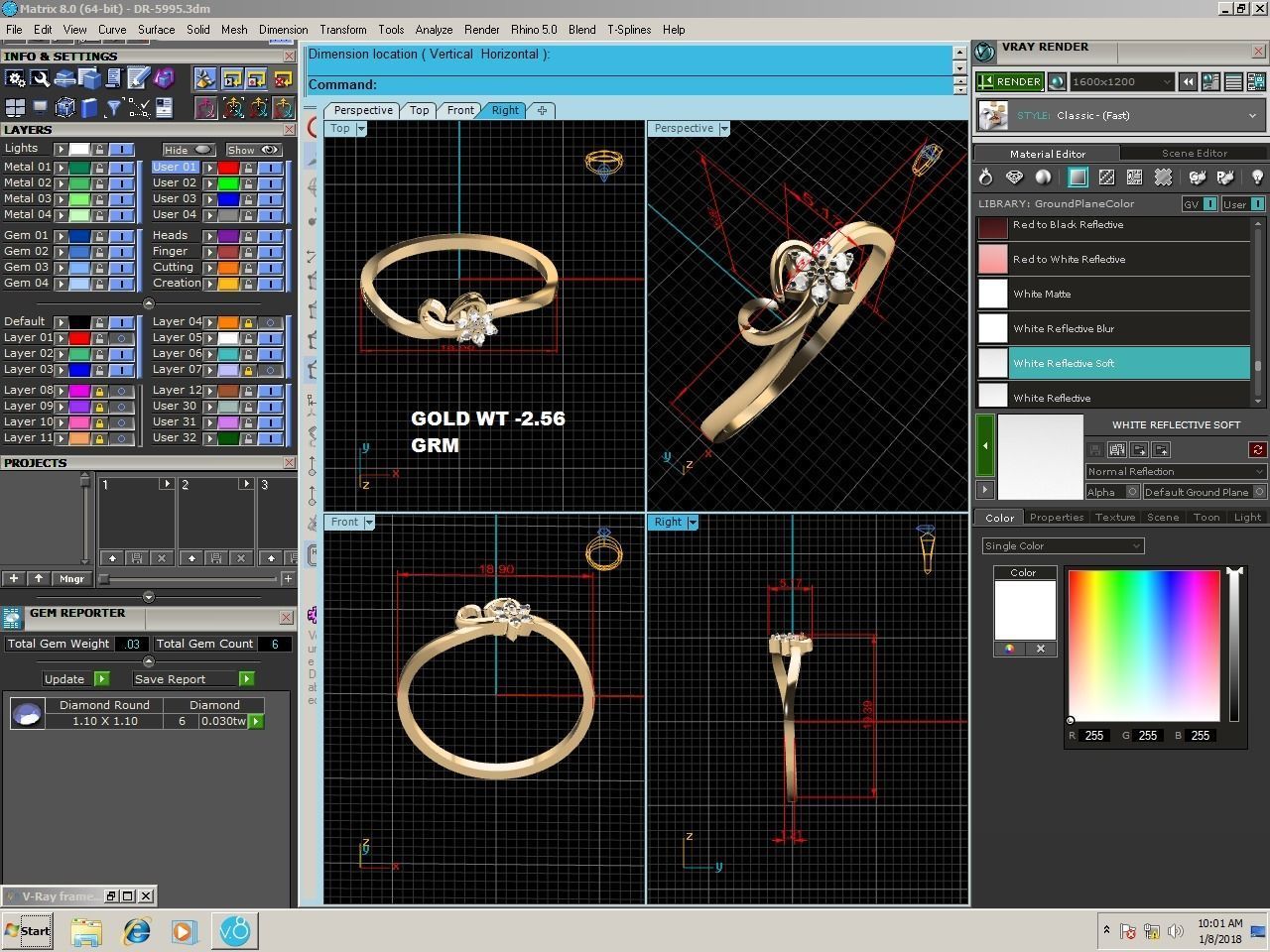 Diamond Ring For Women 3d Print Model 3D print model_3