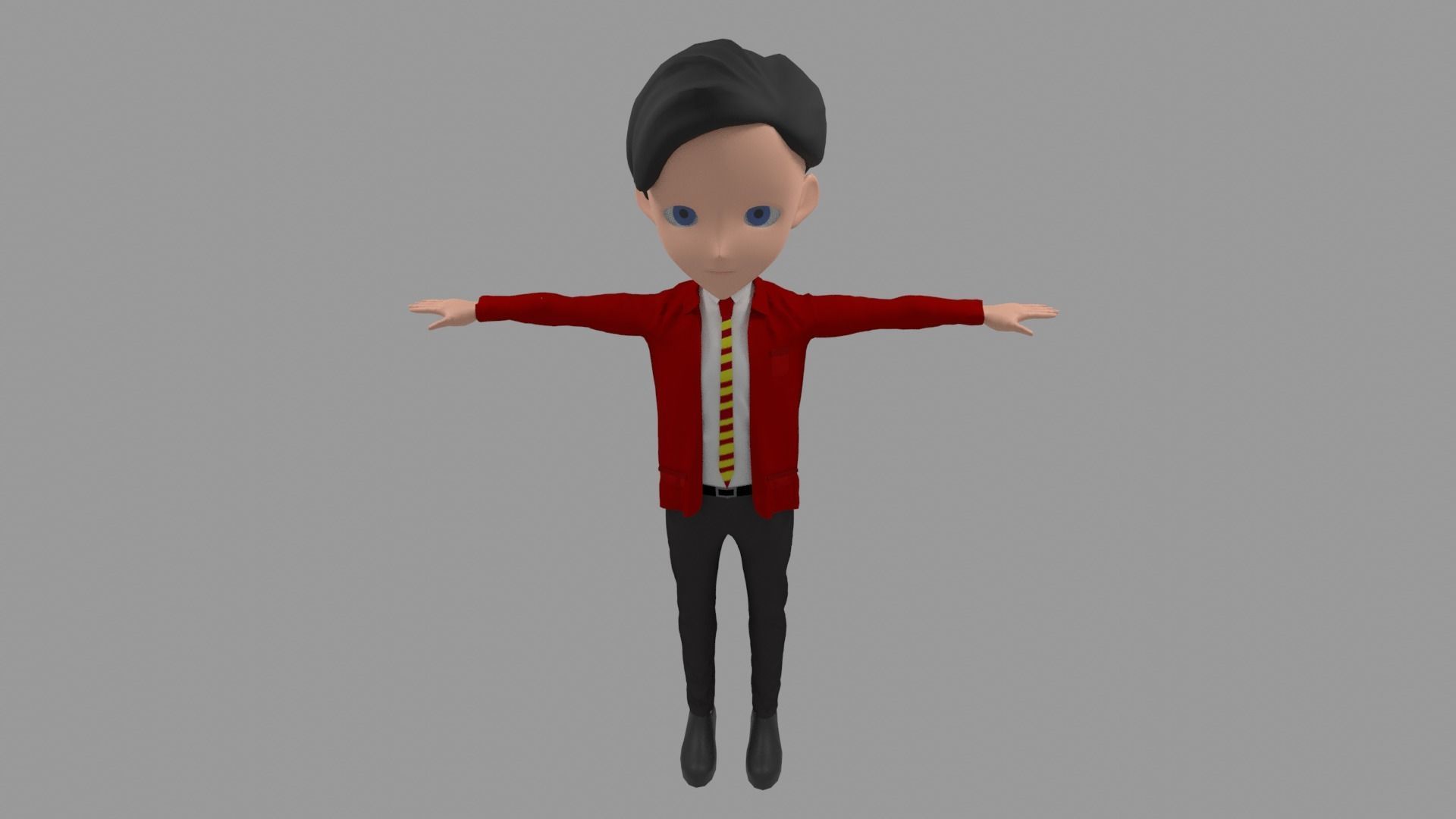 Student - Cartoon Character Man Low-poly 3D model_5