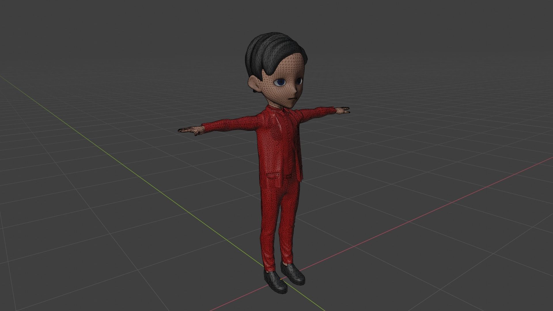 Student - Cartoon Character Man Low-poly 3D model_6