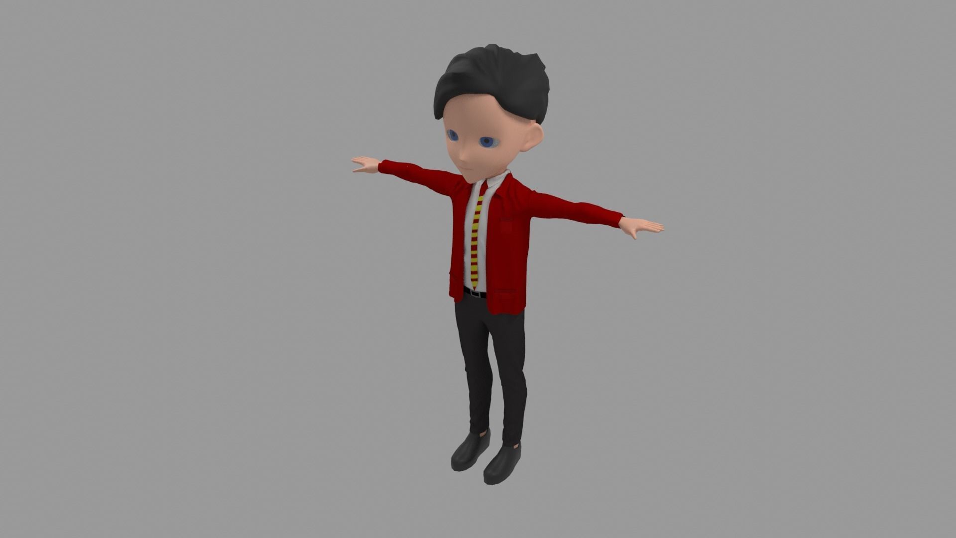 Student - Cartoon Character Man Low-poly 3D model_1