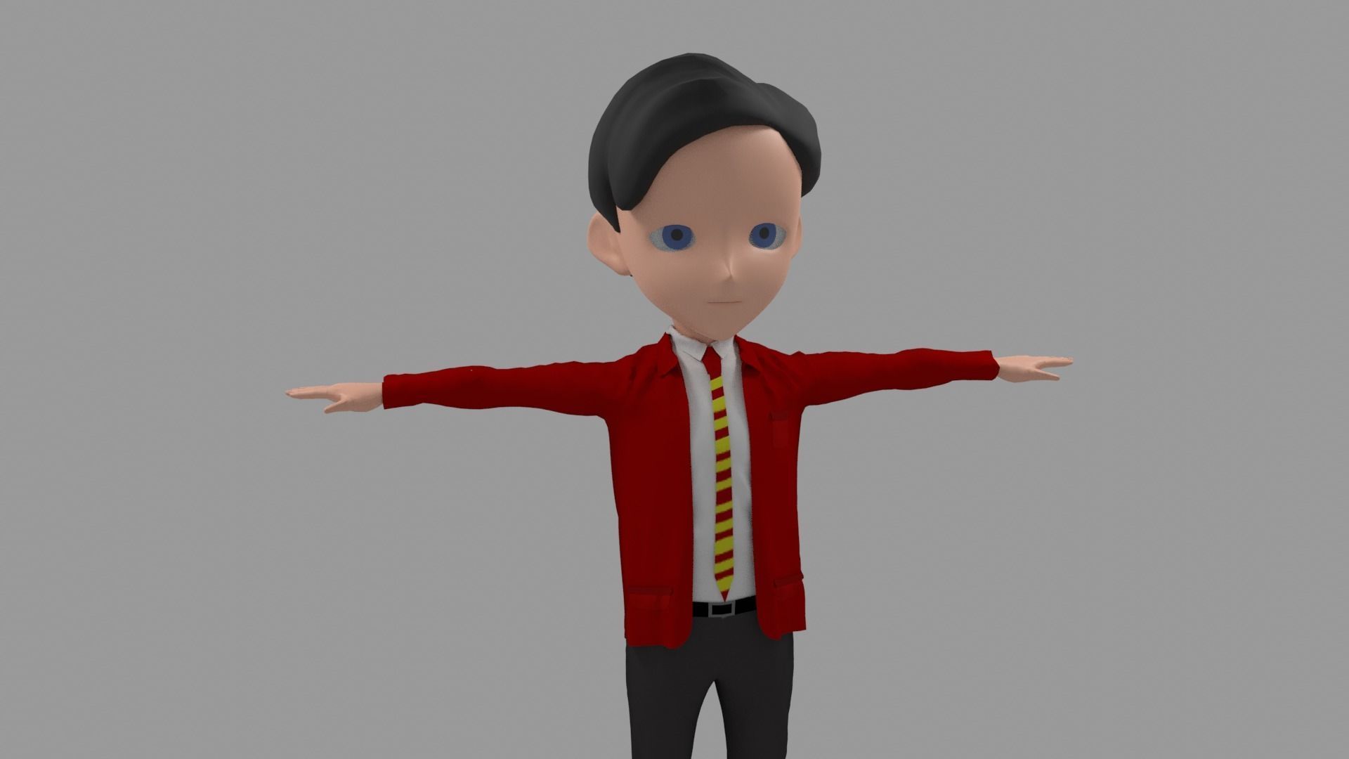 Student - Cartoon Character Man Low-poly 3D model_3