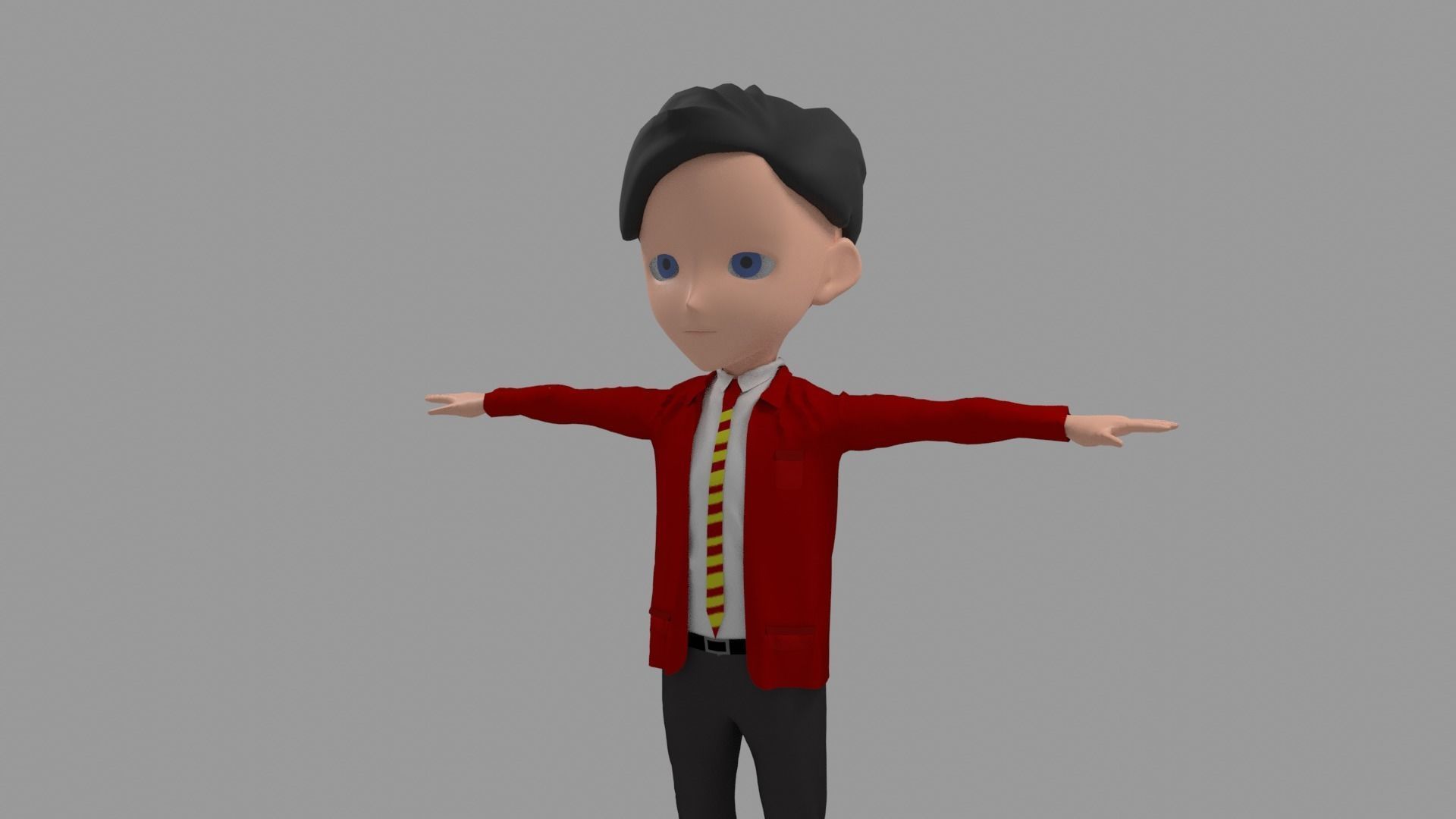 Student - Cartoon Character Man Low-poly 3D model_4