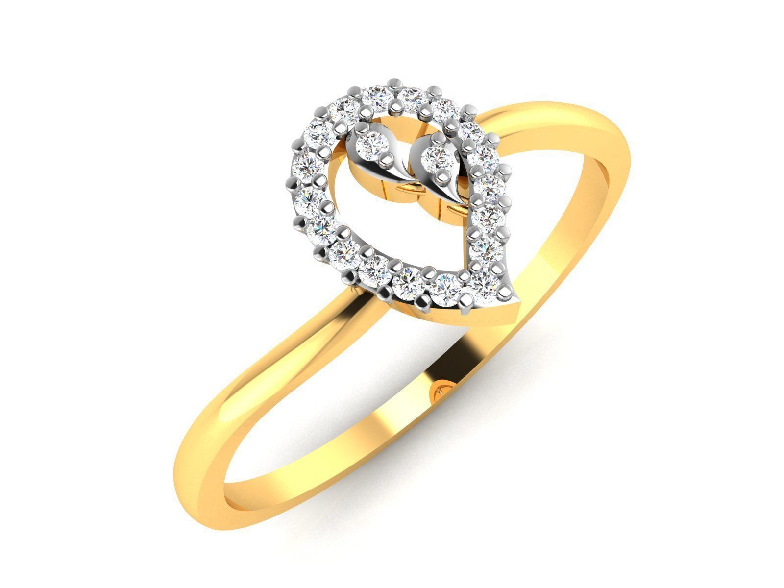 Diamond Ring For Women 3d Print Model 3D print model_2