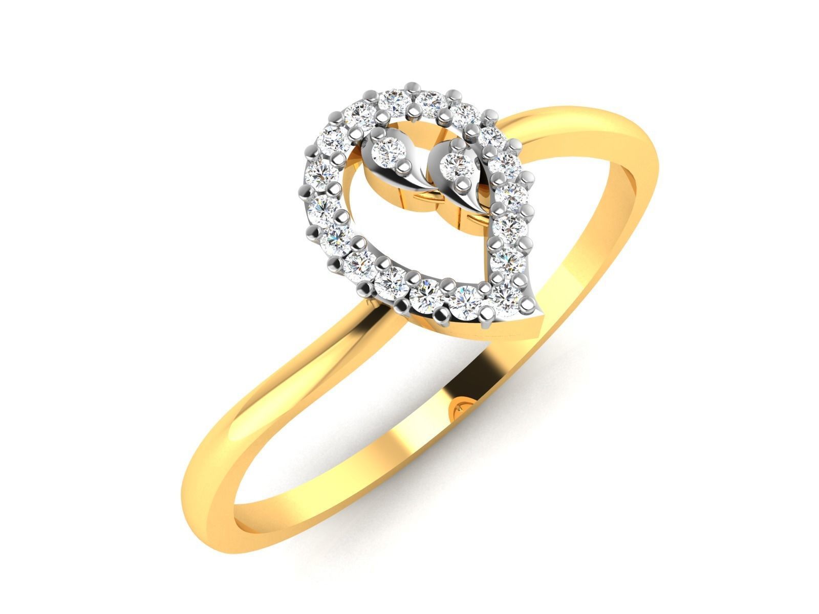 Diamond Ring For Women 3d Print Model 3D print model_4
