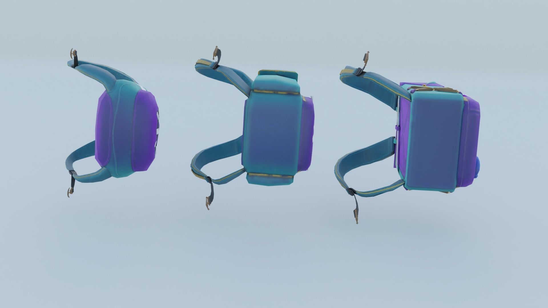 bag 3x Steampunk Captain Backpack 3D model_8