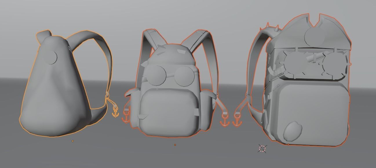 bag 3x Steampunk Captain Backpack 3D model_9