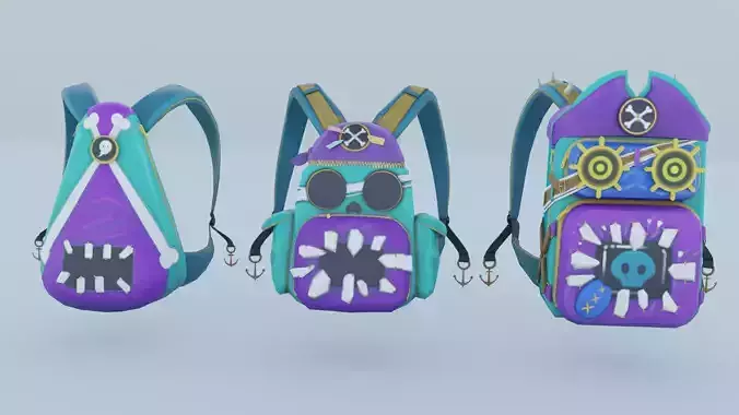 bag 3x Steampunk Captain Backpack