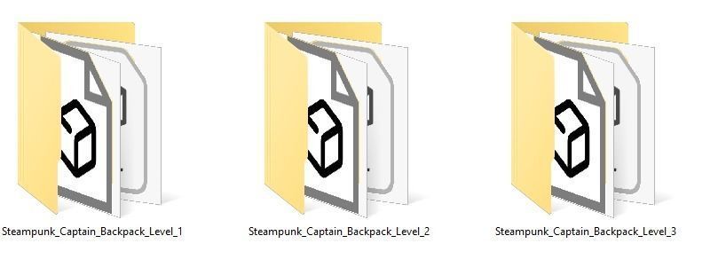 bag 3x Steampunk Captain Backpack 3D model_13