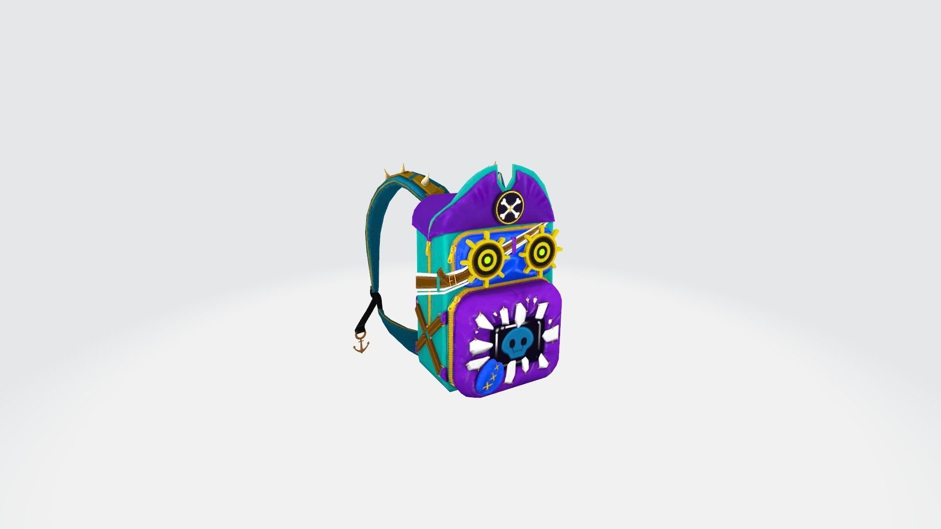 bag 3x Steampunk Captain Backpack 3D model_4