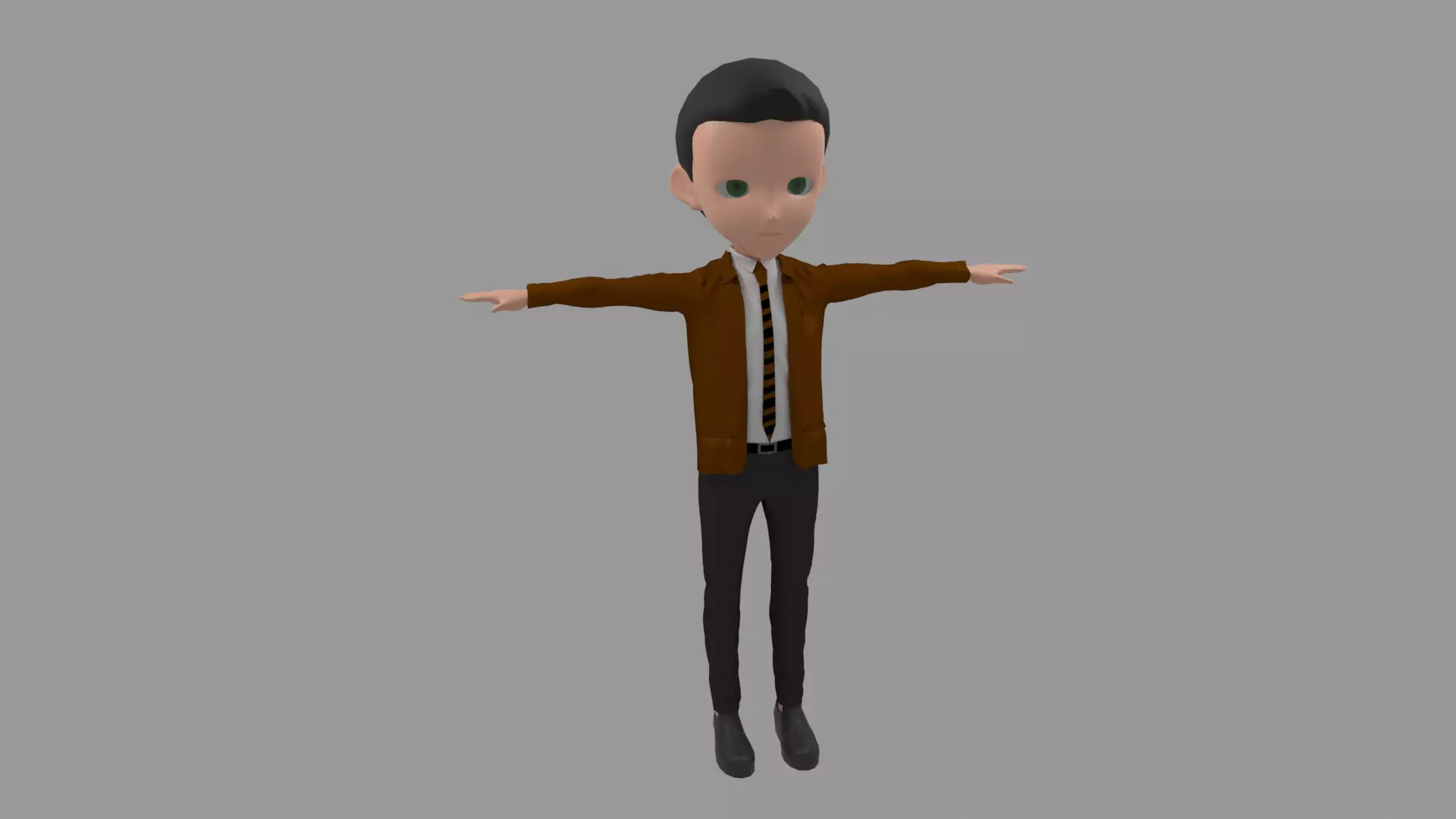Student - Cartoon Character Man Low-poly 3D model_0