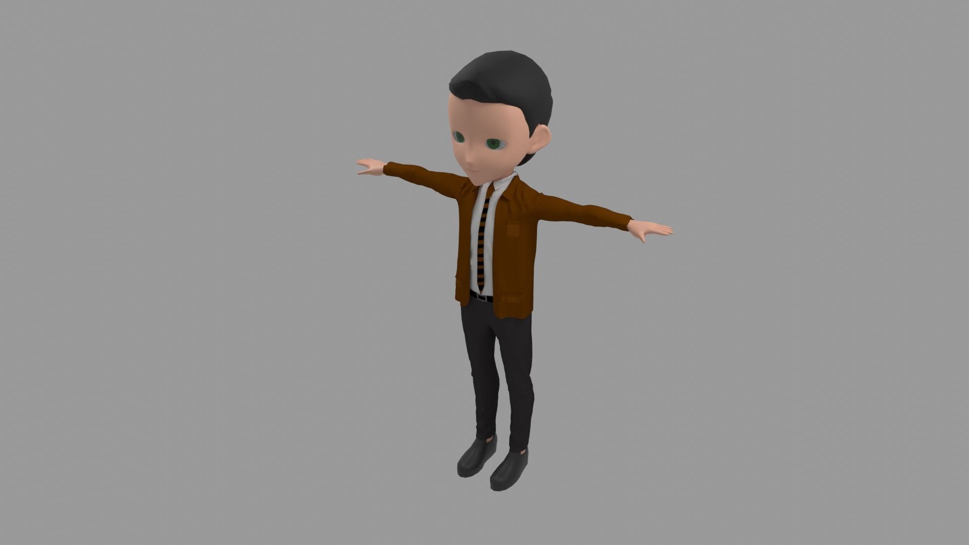 Student - Cartoon Character Man Low-poly 3D model_1