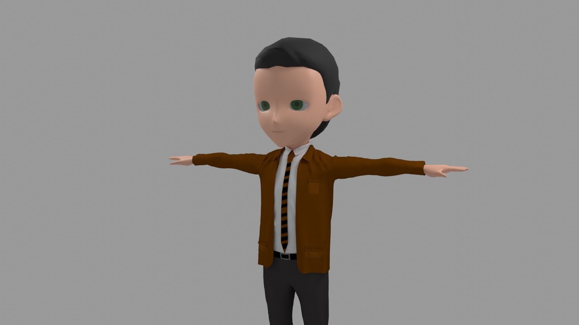 Student - Cartoon Character Man Low-poly 3D model_4