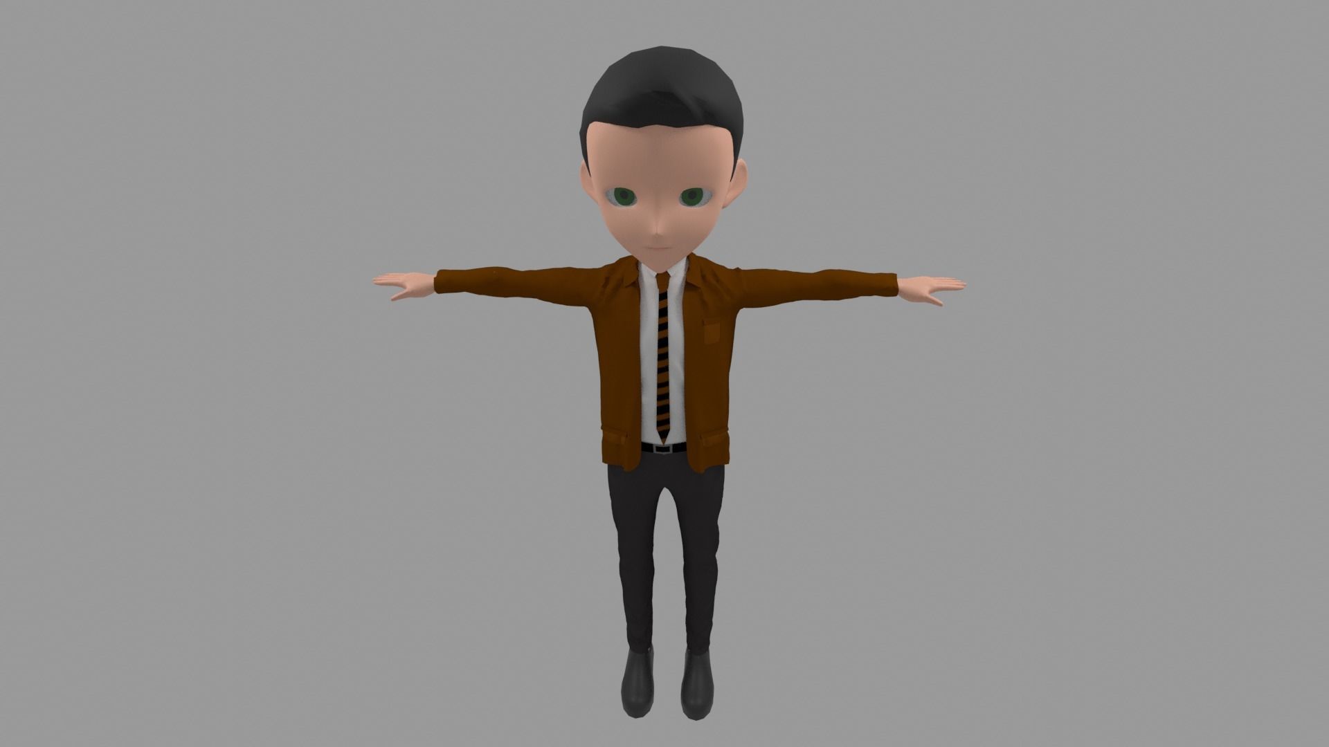 Student - Cartoon Character Man Low-poly 3D model_5