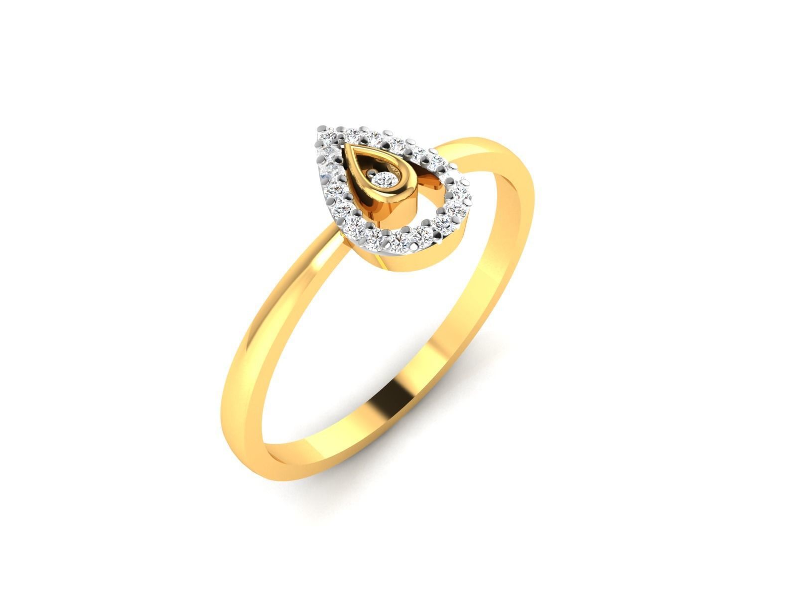 Diamond Ring For Women 3d Print Model 3D print model_4