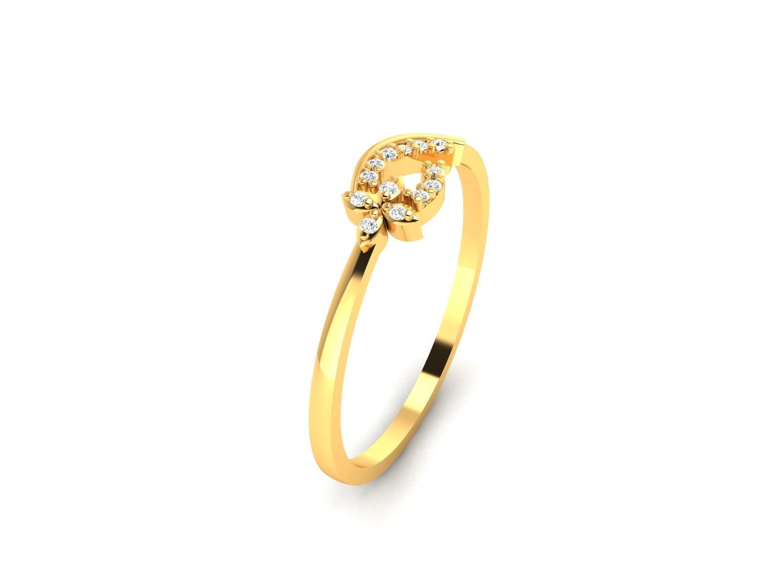 Diamond Ring For Women 3d Print Model 3D print model_4