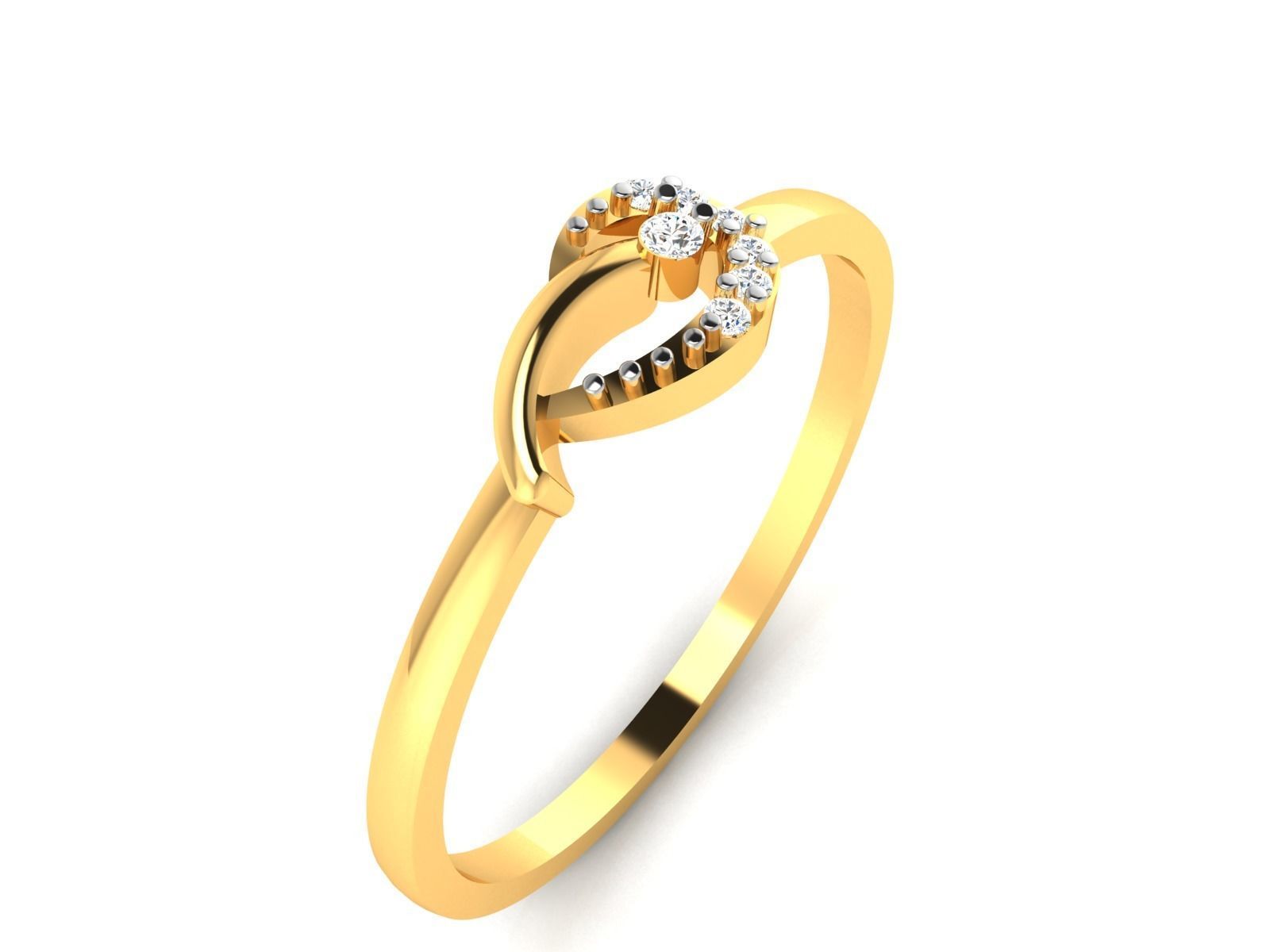 Diamond Ring For Women 3d Print Model 3D print model_7