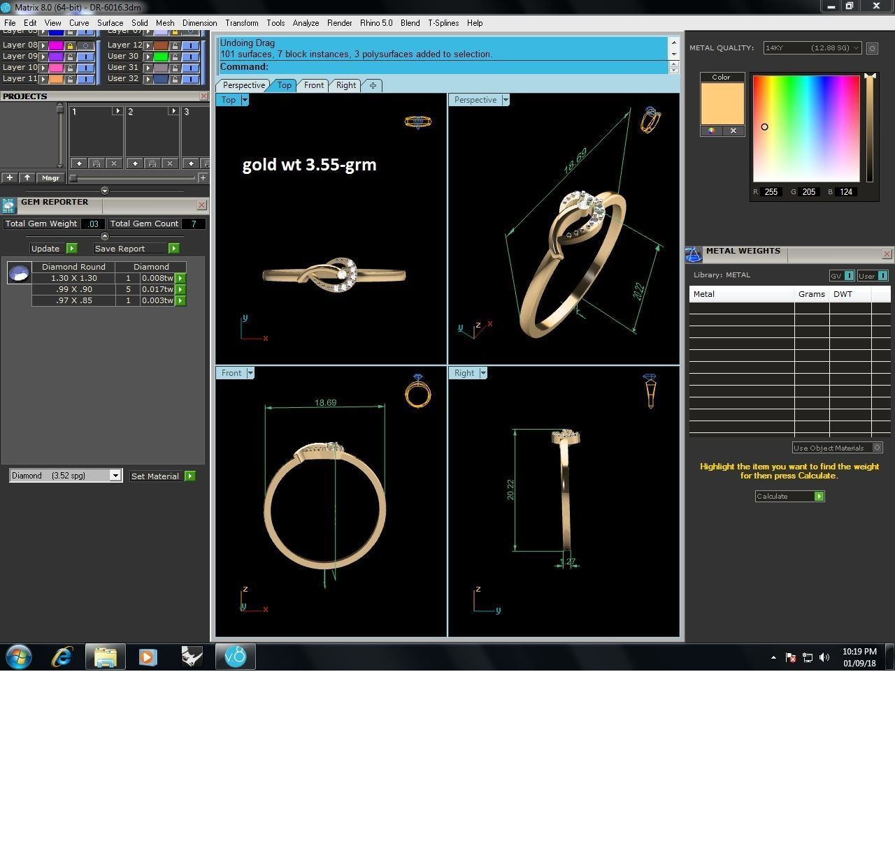 Diamond Ring For Women 3d Print Model 3D print model_3