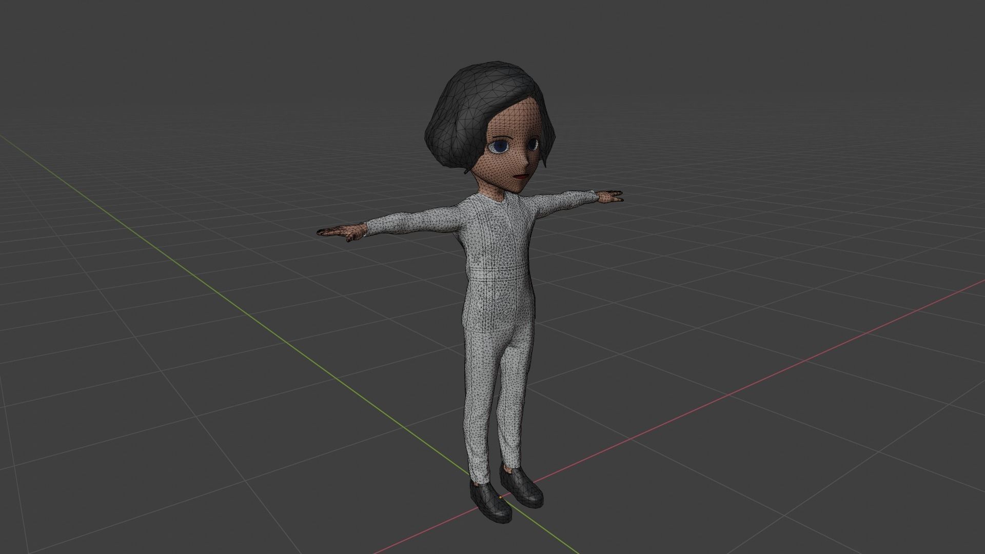 Worker - Cartoon Character Woman  Low-poly 3D model_6
