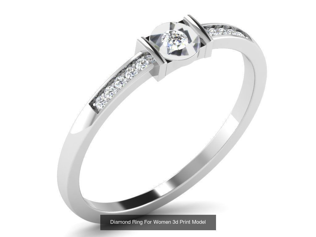 Diamond Rings Collection For Women 3d Print Model _126