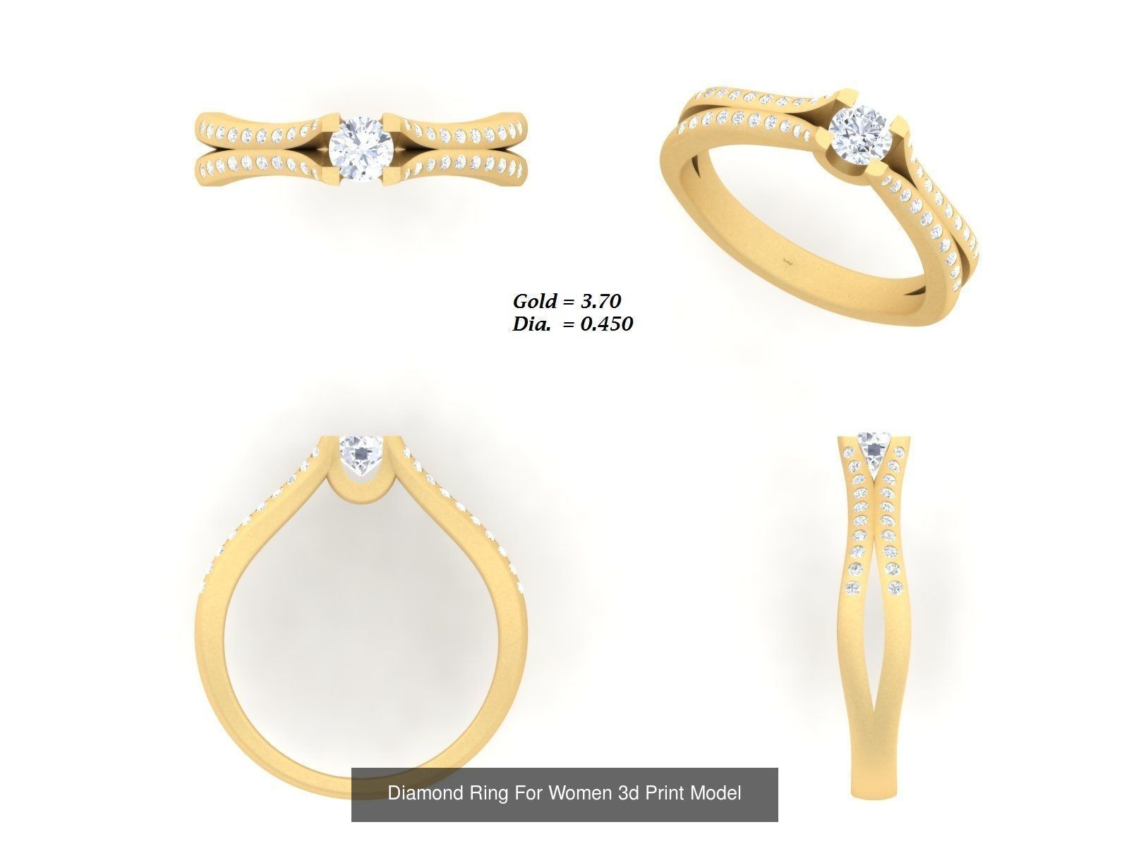Diamond Rings Collection For Women 3d Print Model _27