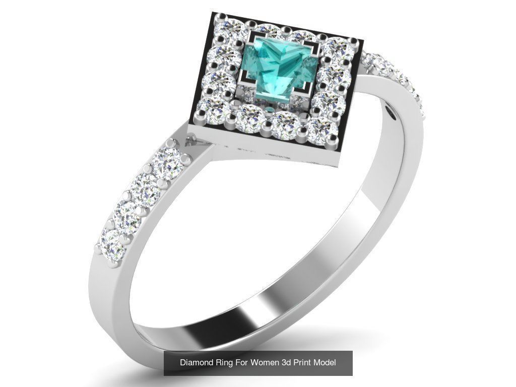 Diamond Rings Collection For Women 3d Print Model _32