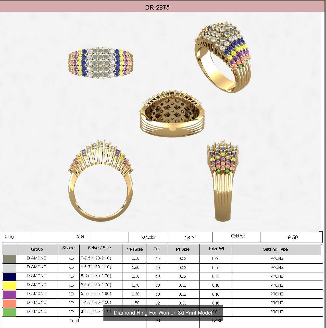 Diamond Rings Collection For Women 3d Print Model _29