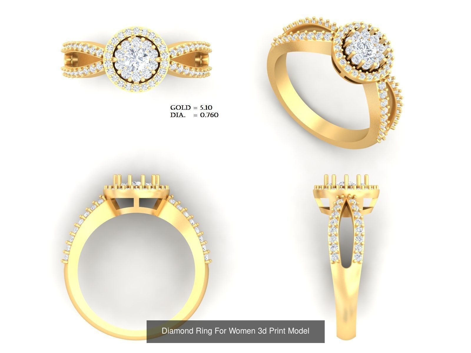 Diamond Rings Collection For Women 3d Print Model _22