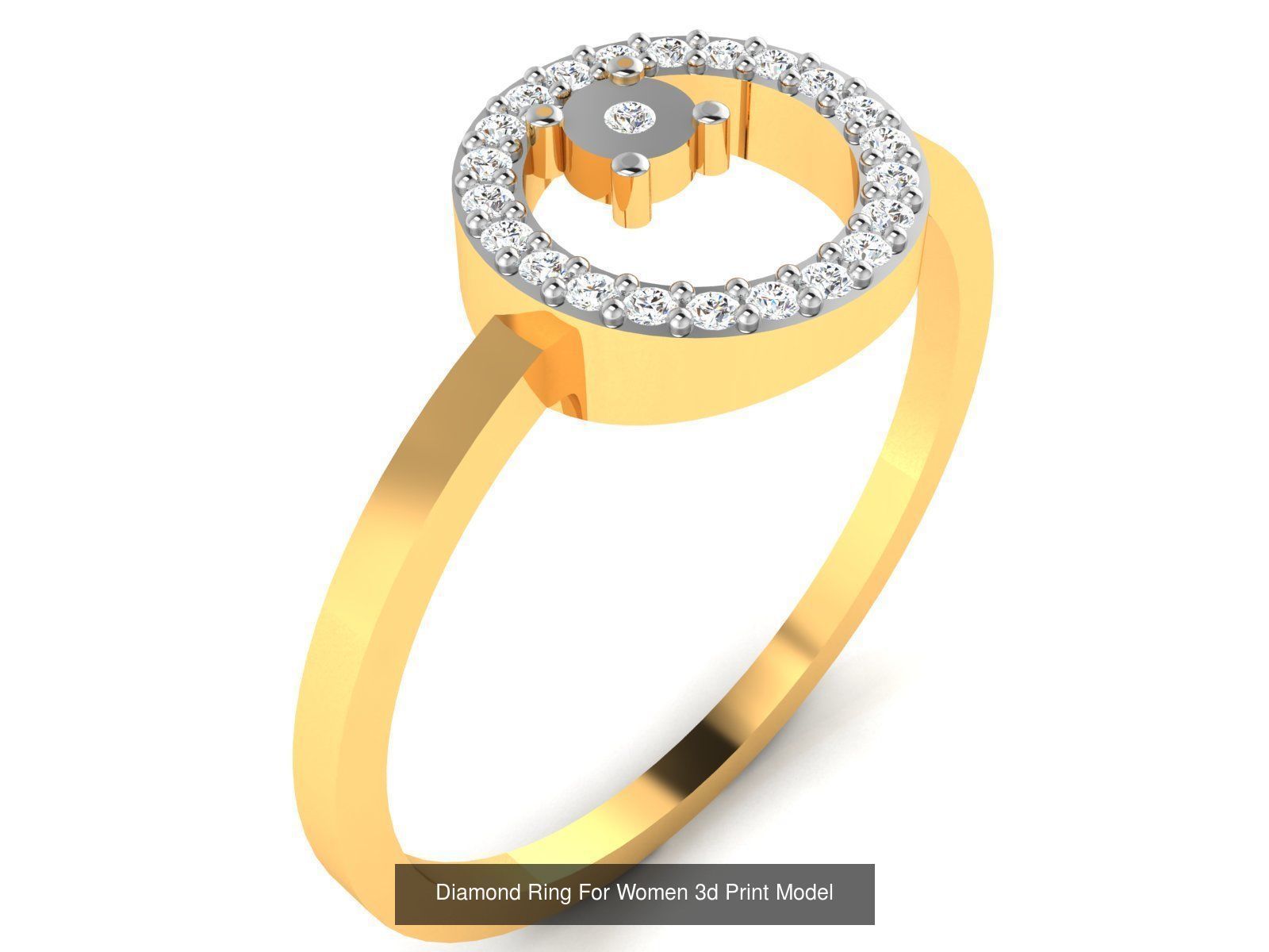 Diamond Rings Collection For Women 3d Print Model _36
