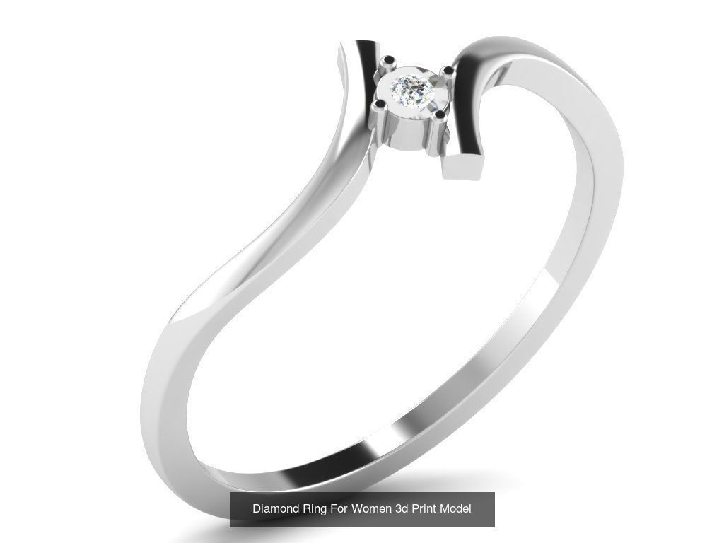 Diamond Rings Collection For Women 3d Print Model _90