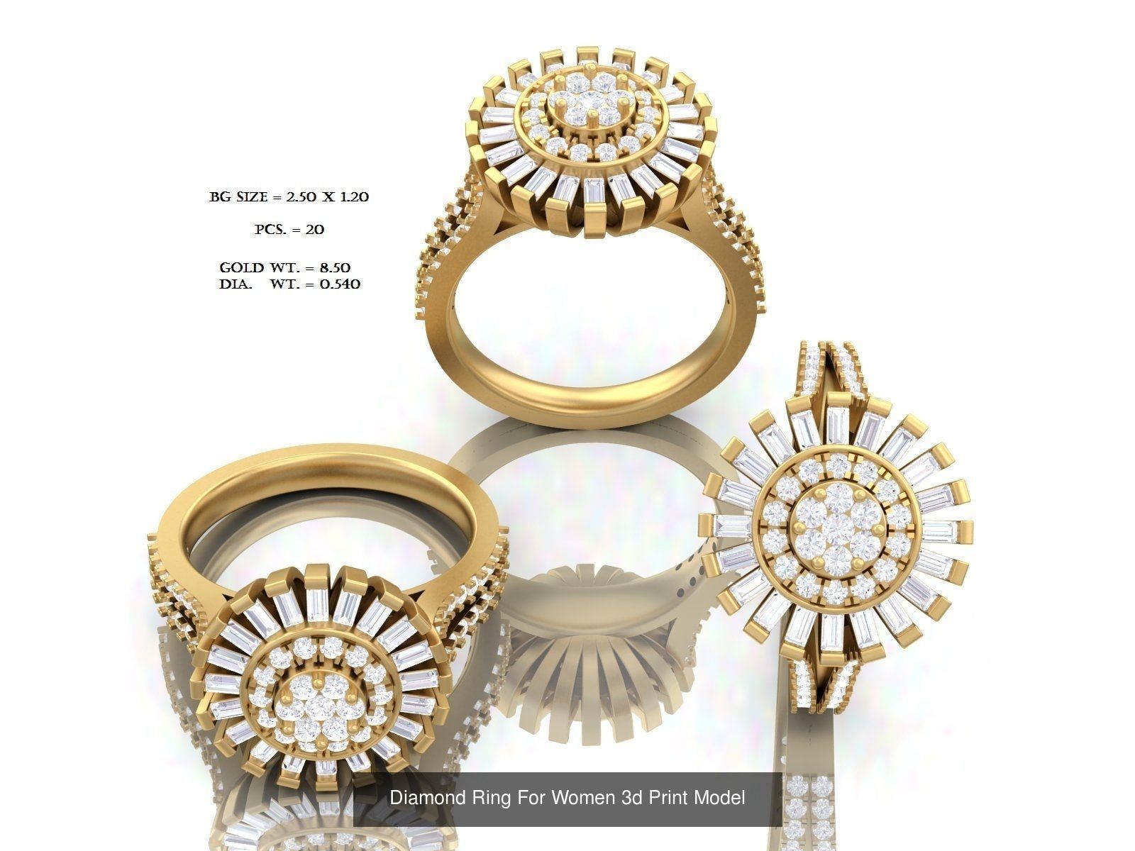 Diamond Rings Collection For Women 3d Print Model _28