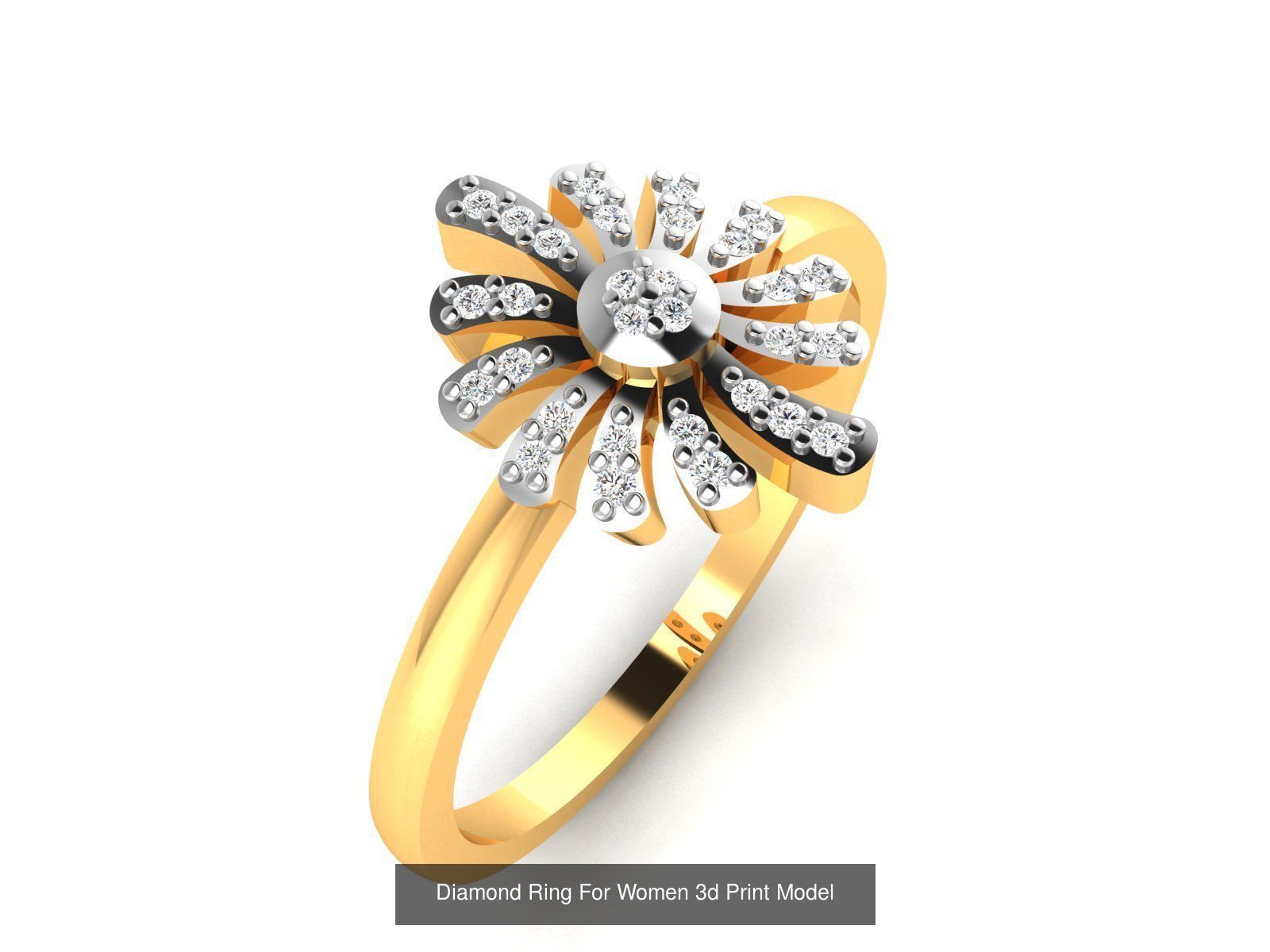 Diamond Rings Collection For Women 3d Print Model _34