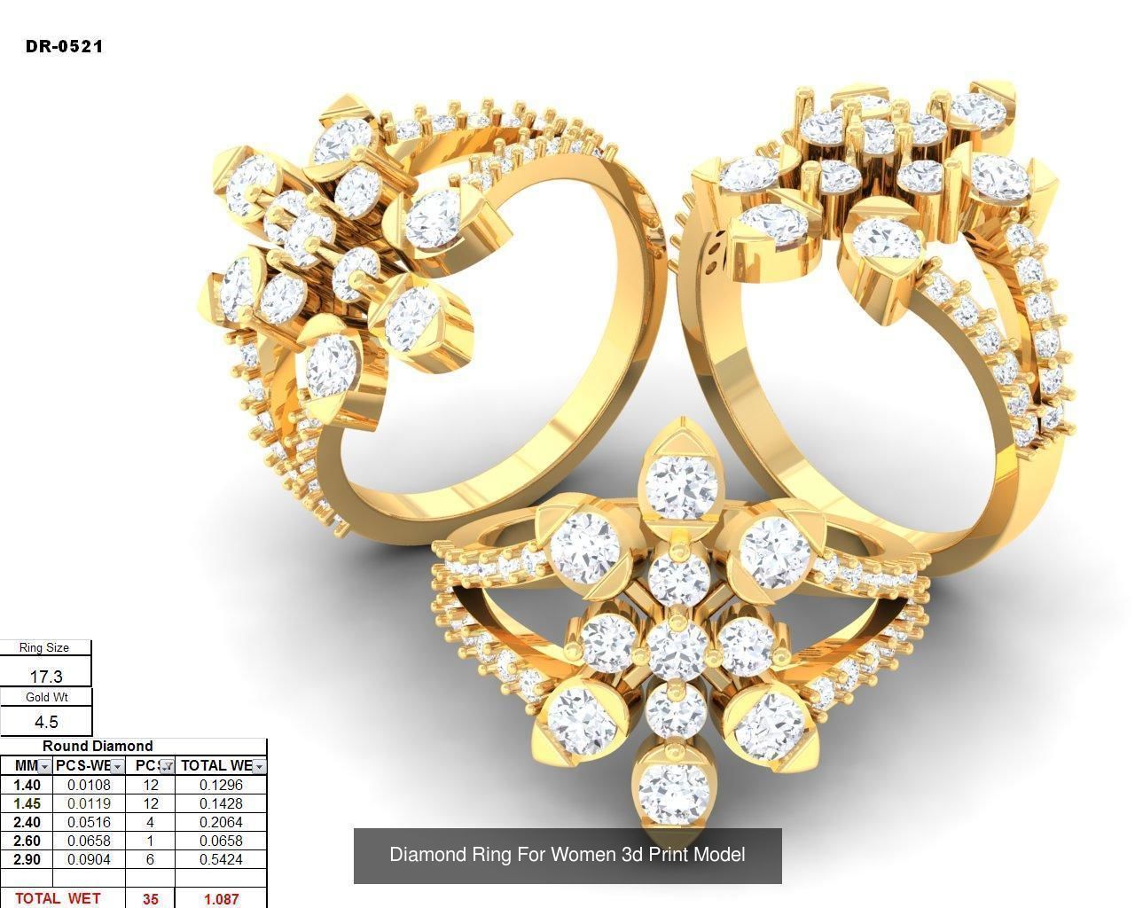 Diamond Rings Collection For Women 3d Print Model _19