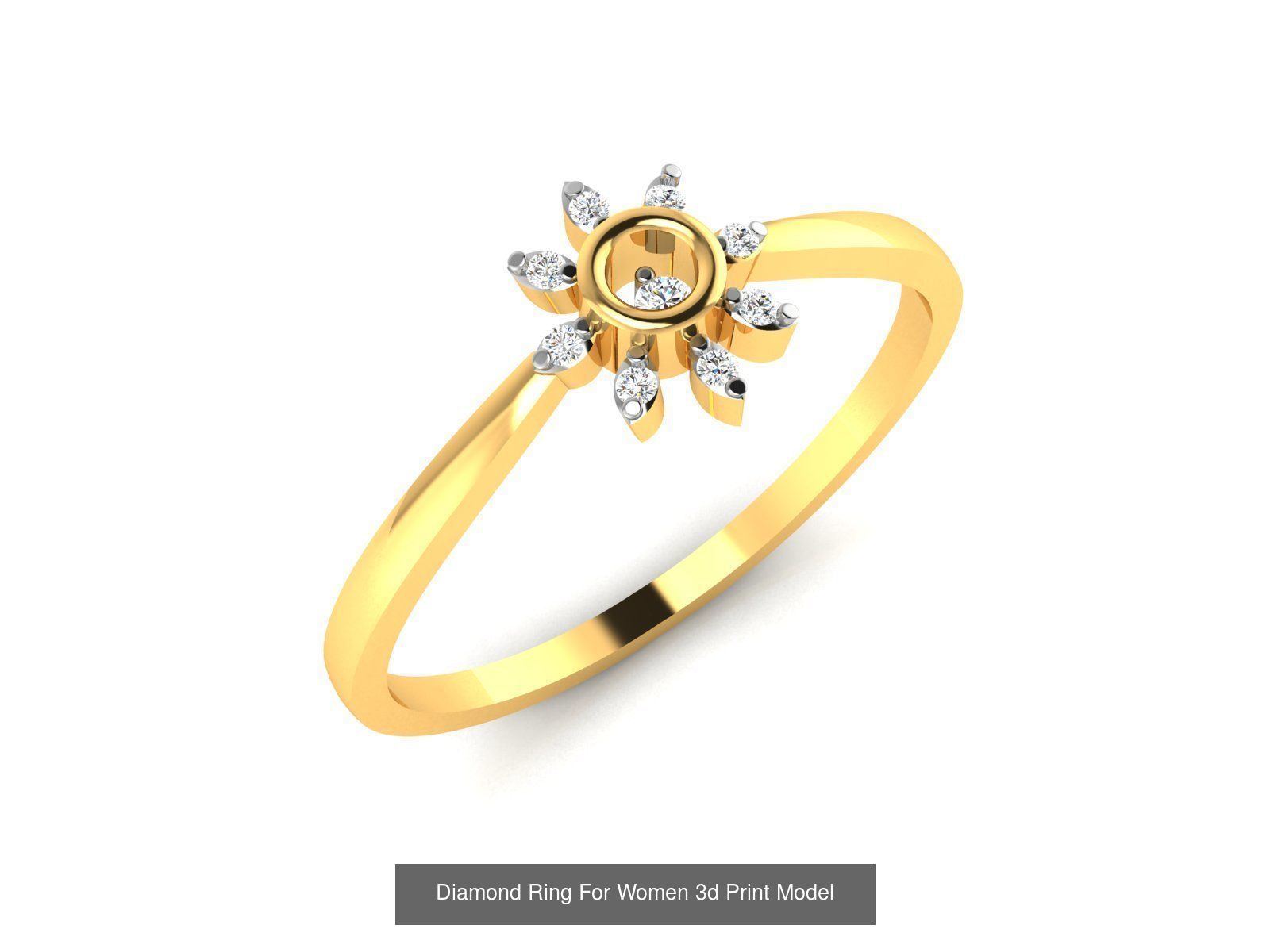 Diamond Rings Collection For Women 3d Print Model _107