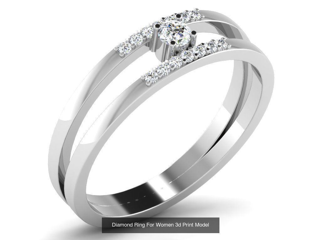 Diamond Rings Collection For Women 3d Print Model _127