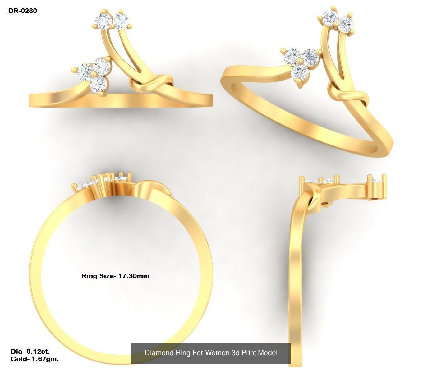 Diamond Rings Collection For Women 3d Print Model _16