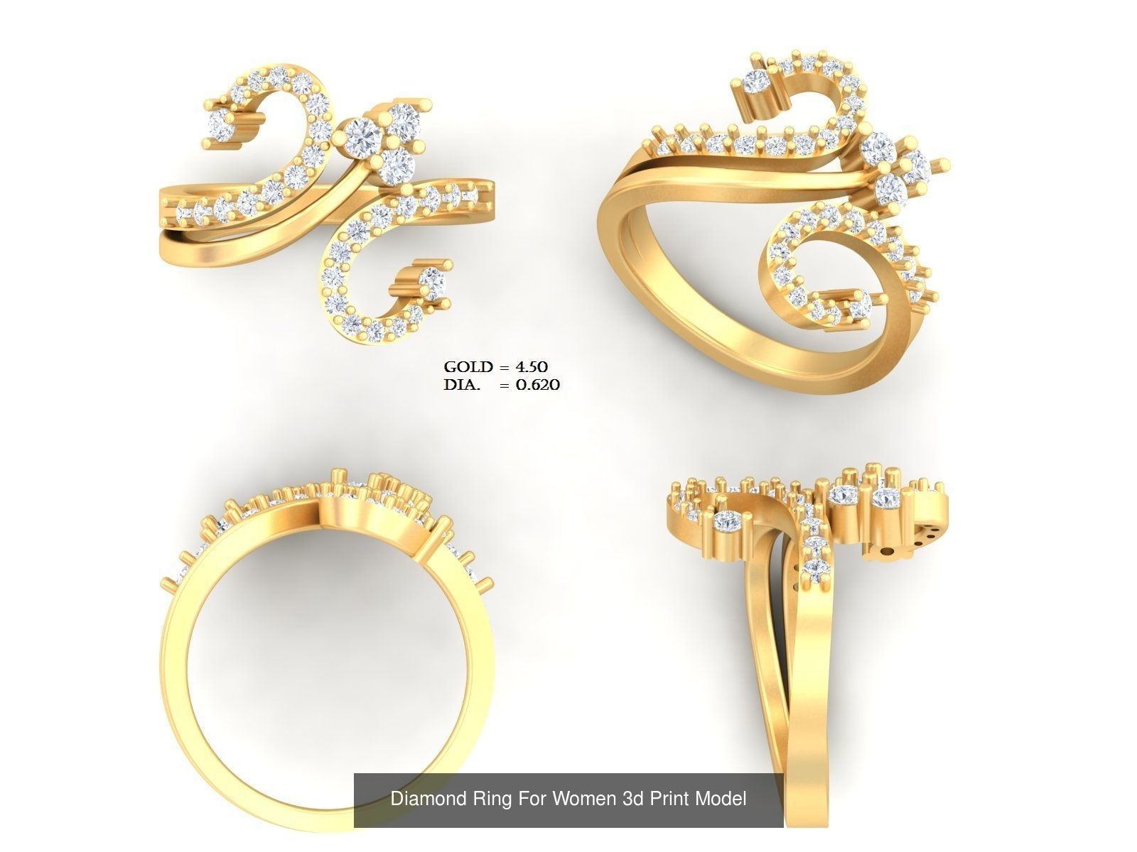 Diamond Rings Collection For Women 3d Print Model _21