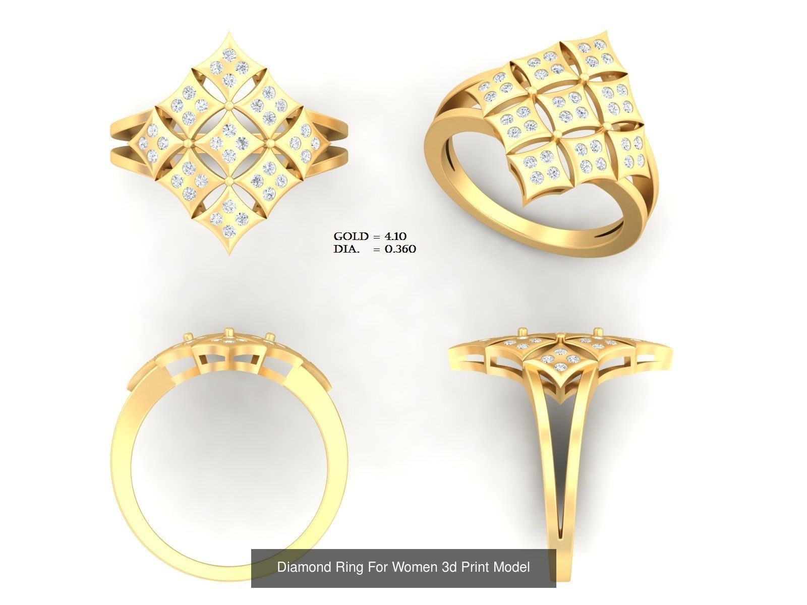 Diamond Rings Collection For Women 3d Print Model _20