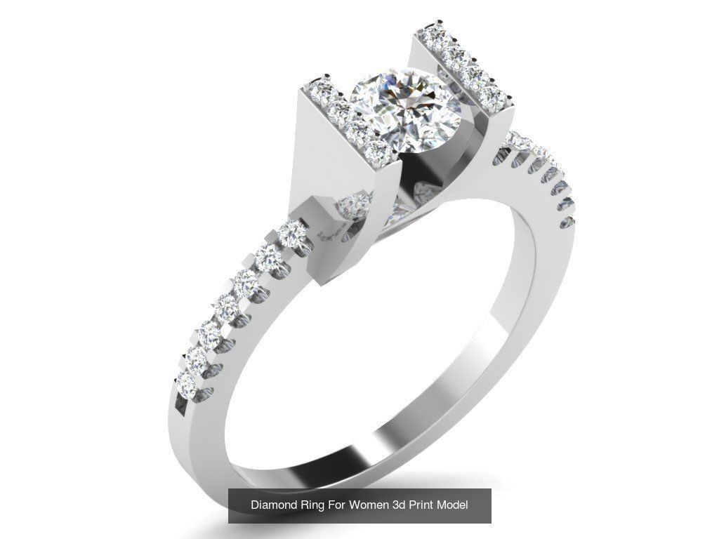 Diamond Rings Collection For Women 3d Print Model _77