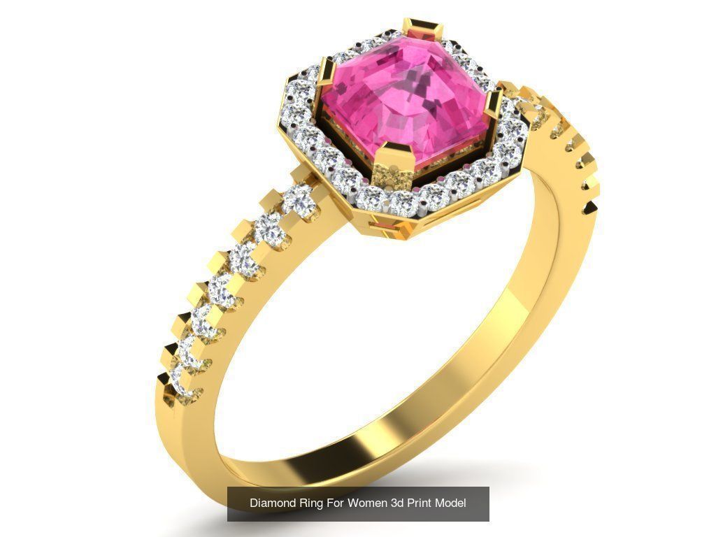 Diamond Rings Collection For Women 3d Print Model _76