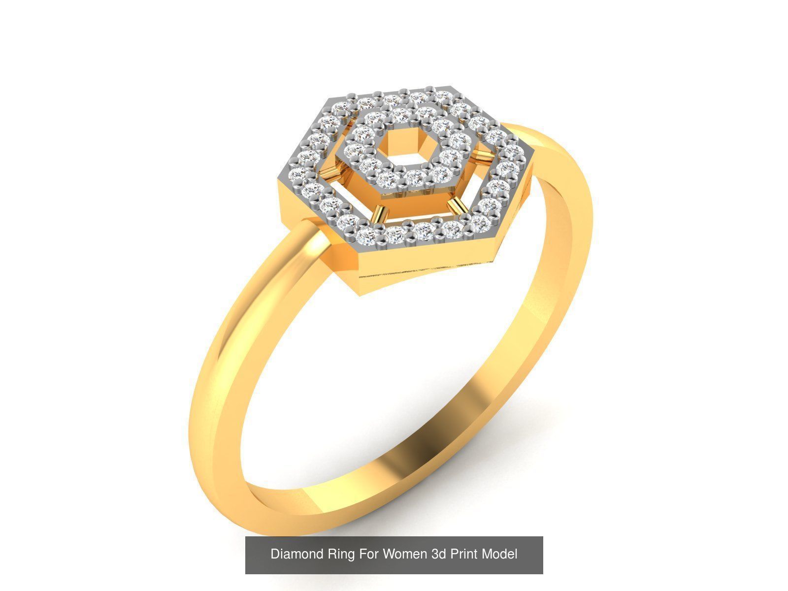 Diamond Rings Collection For Women 3d Print Model _38