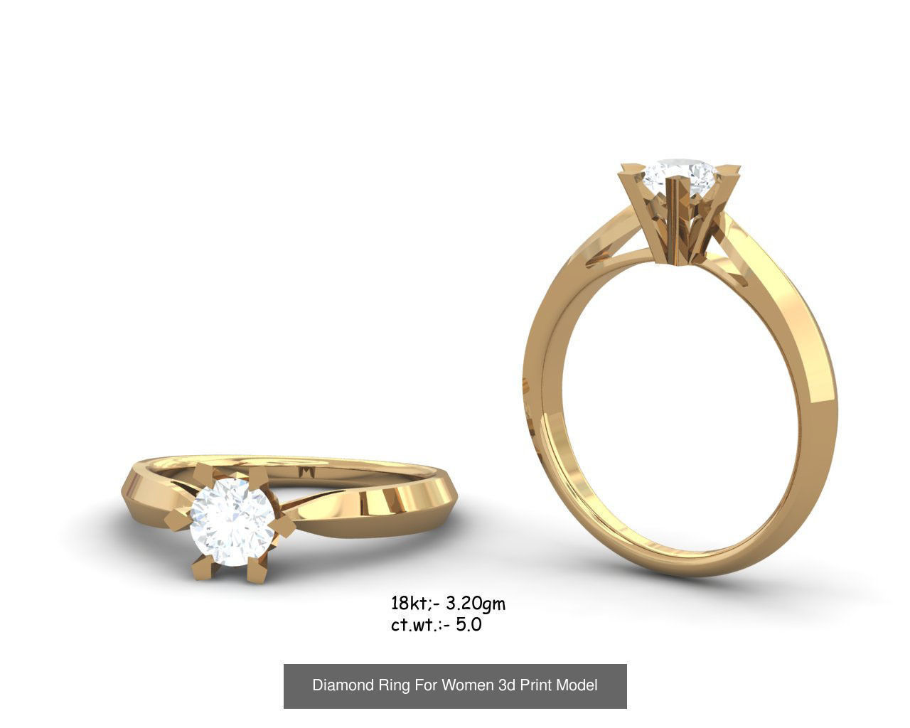 Diamond Rings Collection For Women 3d Print Model _26