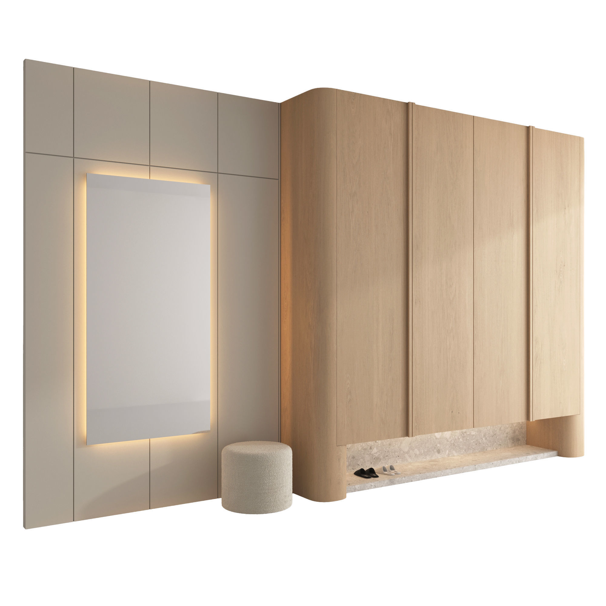 Hallway set 03 3D model_2