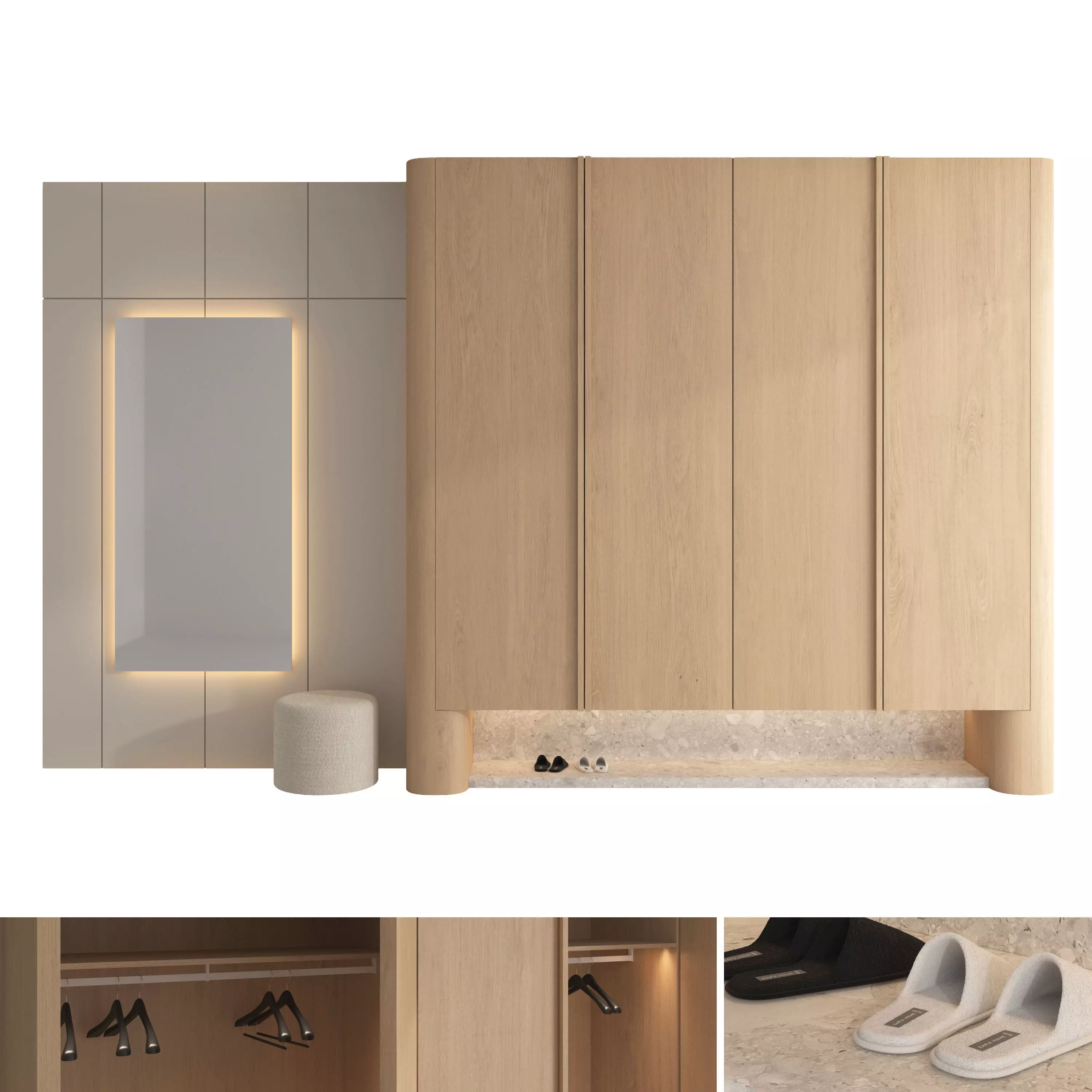 Hallway set 03 3D model_0