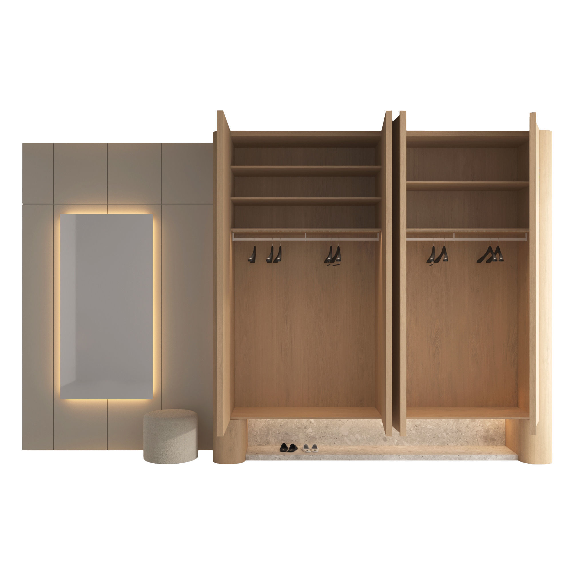 Hallway set 03 3D model_1