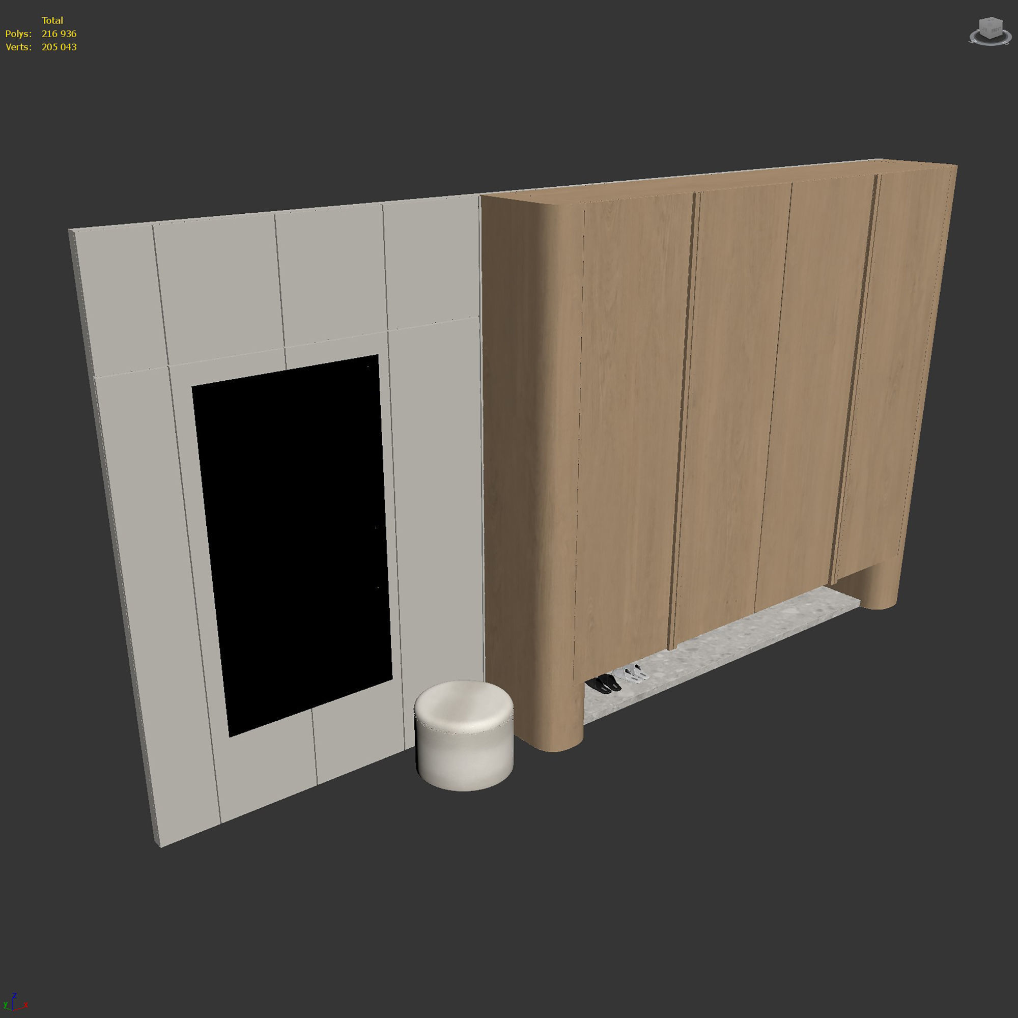 Hallway set 03 3D model_7