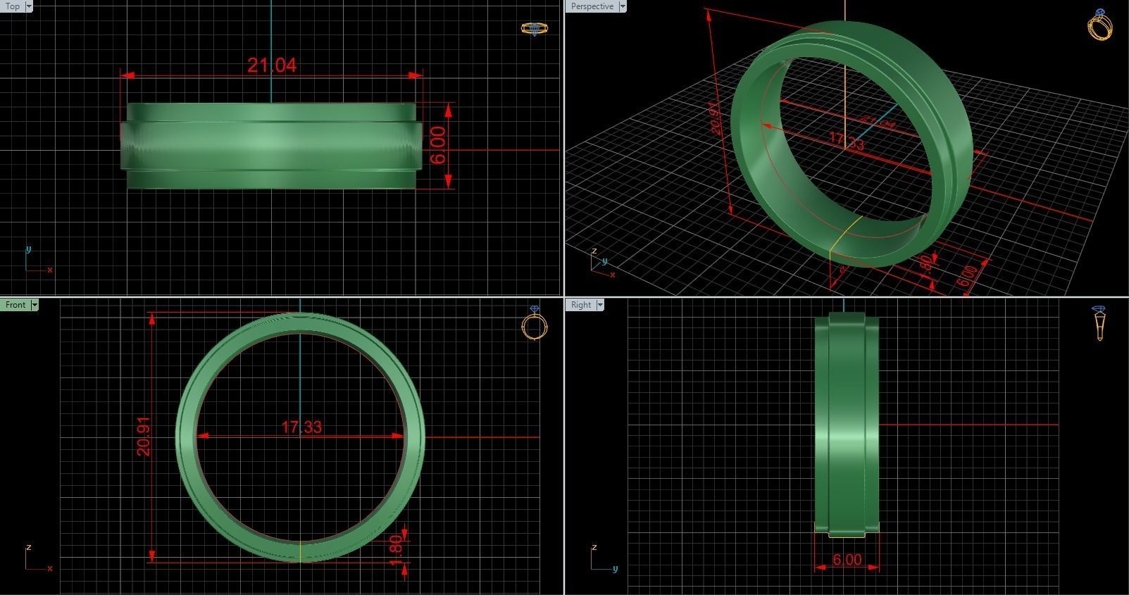 Band Ring 124 3D print model_4